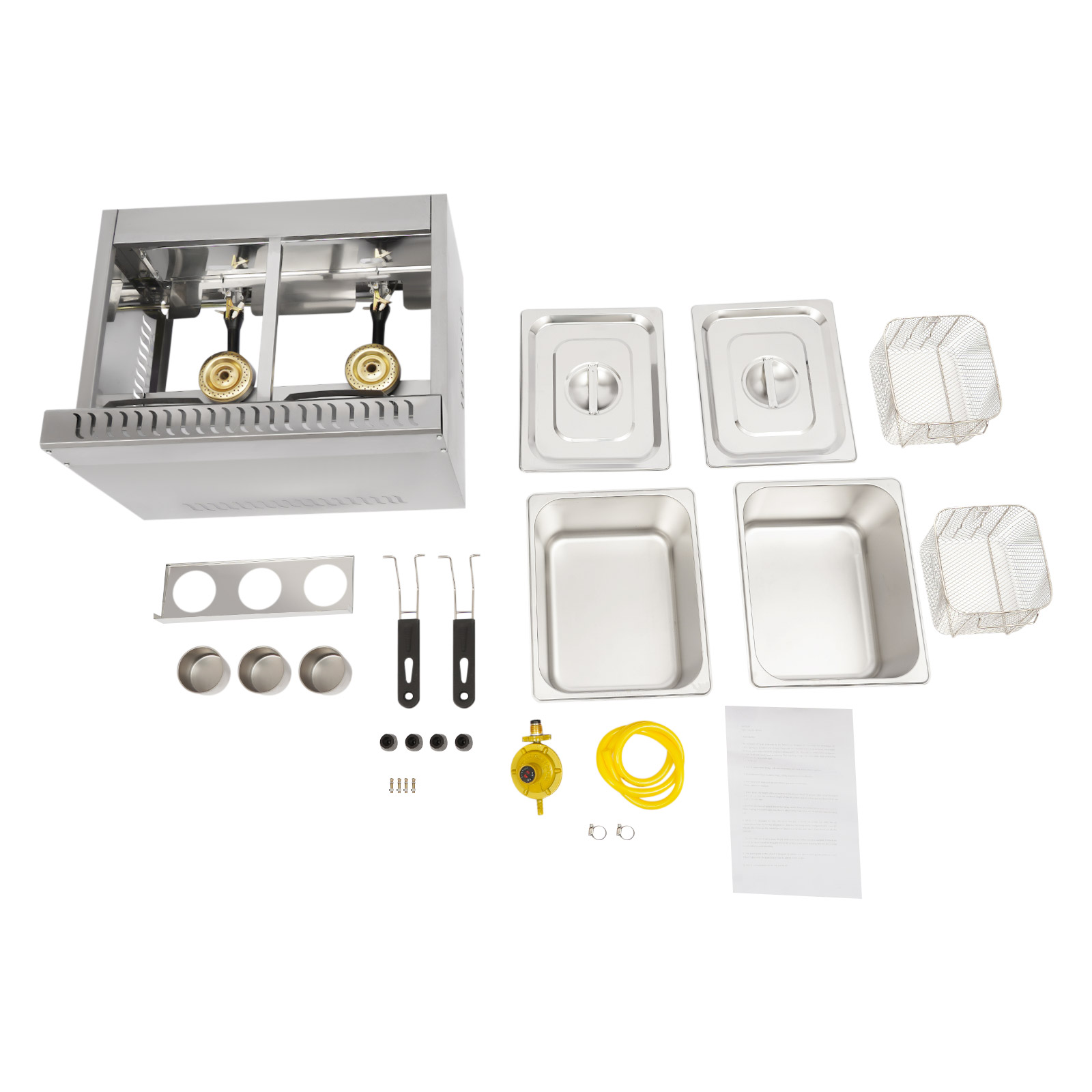 Deep Fryer Commercial - Commerciële dubbele friteuse met twee tanks,
