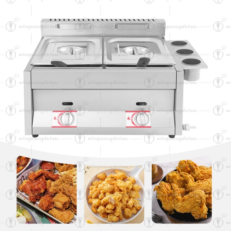 Deep Fryer Commercial - Nieuwe commerciële gasfriteuse 12L, aanrechtmodel, roestvrij