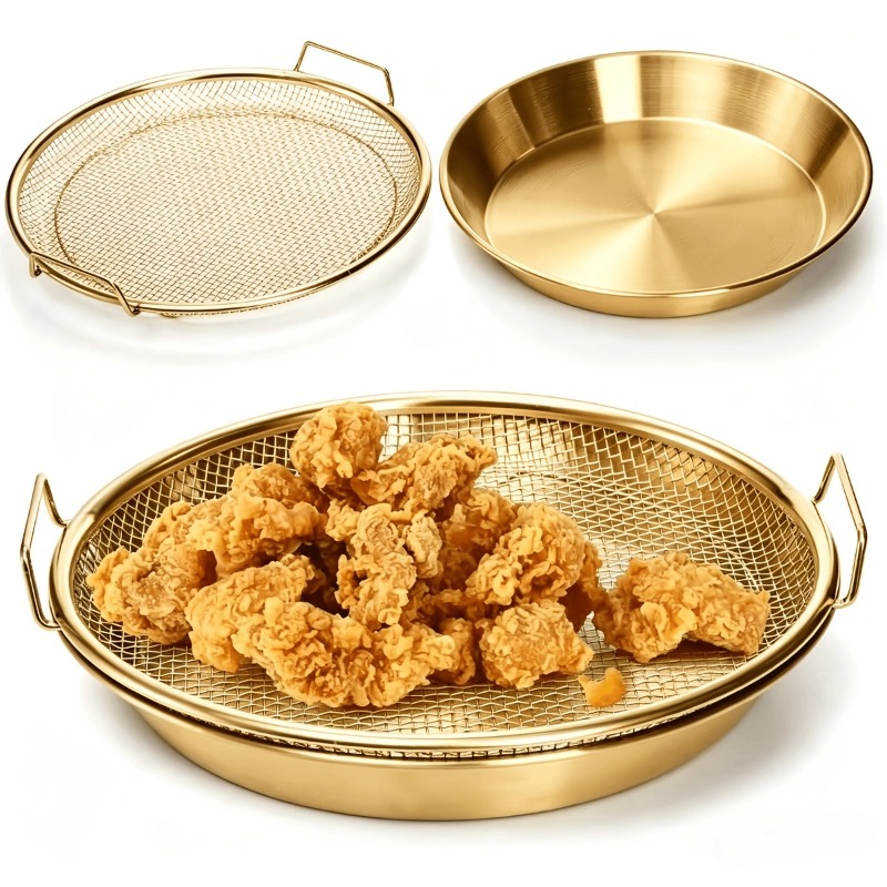 Commercial Kitchen Pots And Pans - Gouden Heavy Duty Frituurmandje met Gaas,