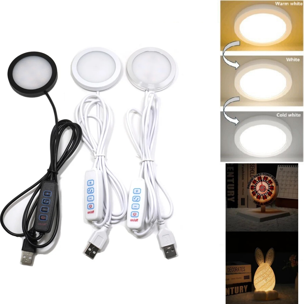 Commercial Kitchen Lights - 3 kleuren verstelbaar USB Puck-licht 5V
