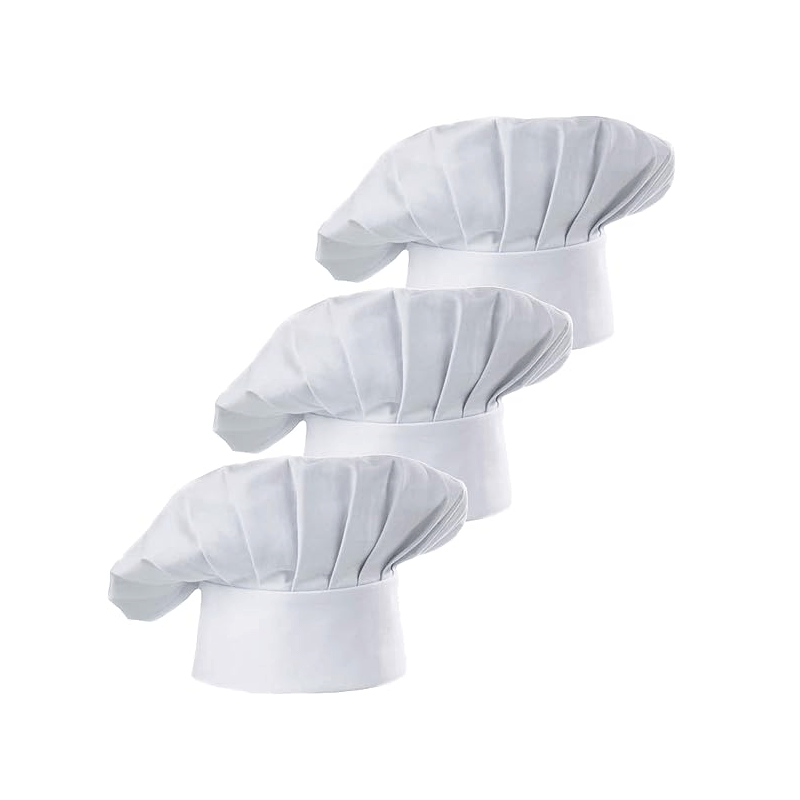 Commercial Kitchen Services - 3 stuks chef-kokmuts voor volwassenen, verstelbaar,