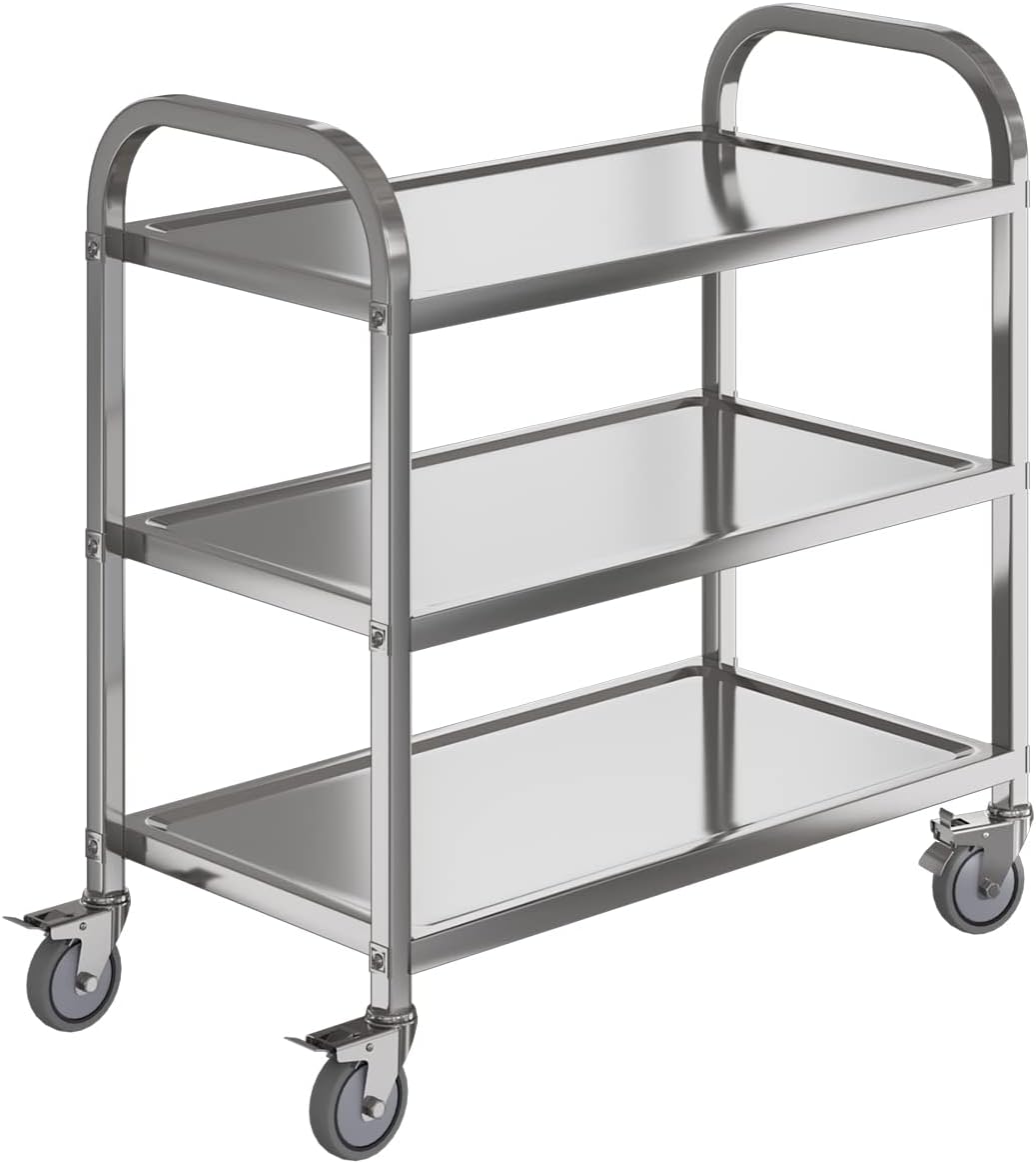 Commercial Kitchen Services - 3-laags roestvrijstalen rolwagen 29,5