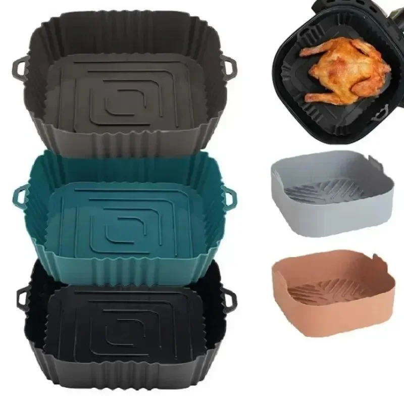 Commercial Kitchen Pots And Pans - 1PC siliconen luchtfriteusemand, ronde vierkante herbruikbare