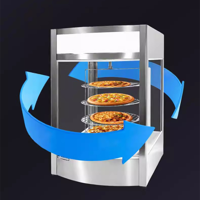 Food Warmer Display - Commerciële voedselverwarmer met 4 verdiepingen, draaibaar,