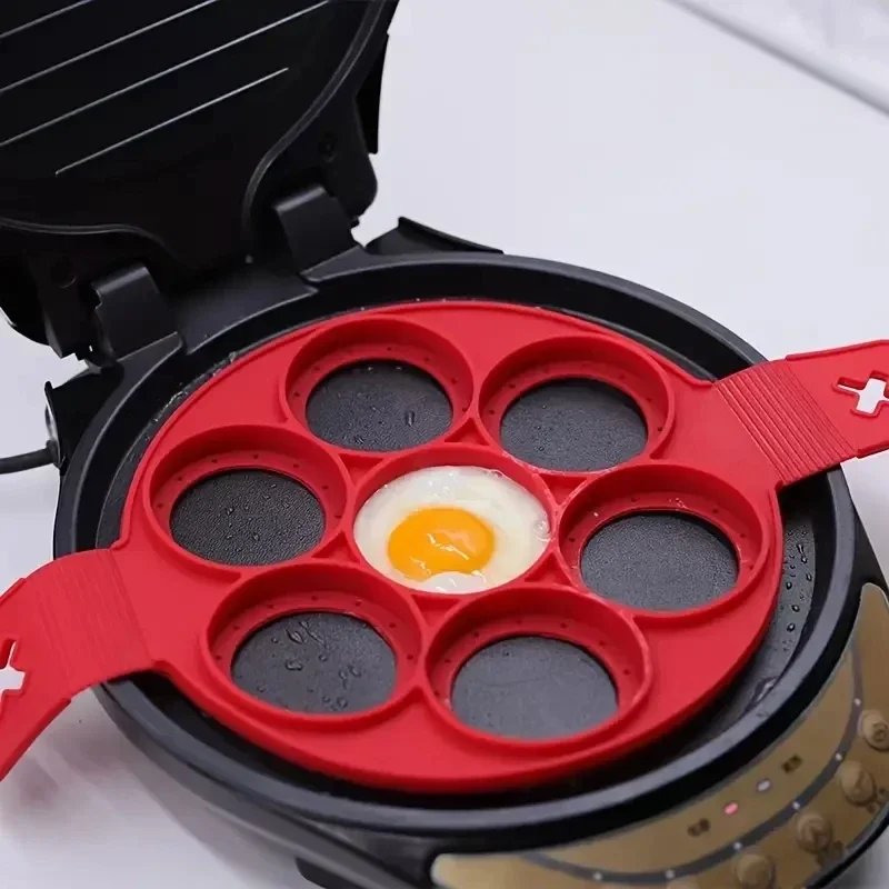 Commercial Kitchen Pots And Pans - Siliconen 7-gaats ronde koekenpan Ontbijtpannenkoekvorm DIY
