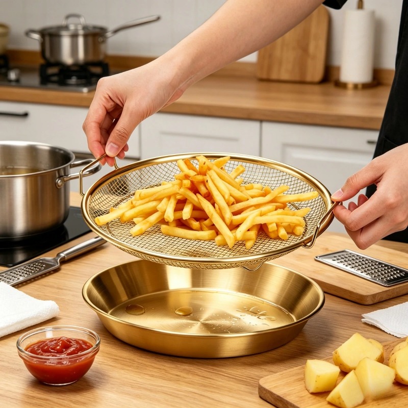 Gouden Heavy Duty Frituurmandj - Commercial Kitchen Pots And Pans recensie en prijs