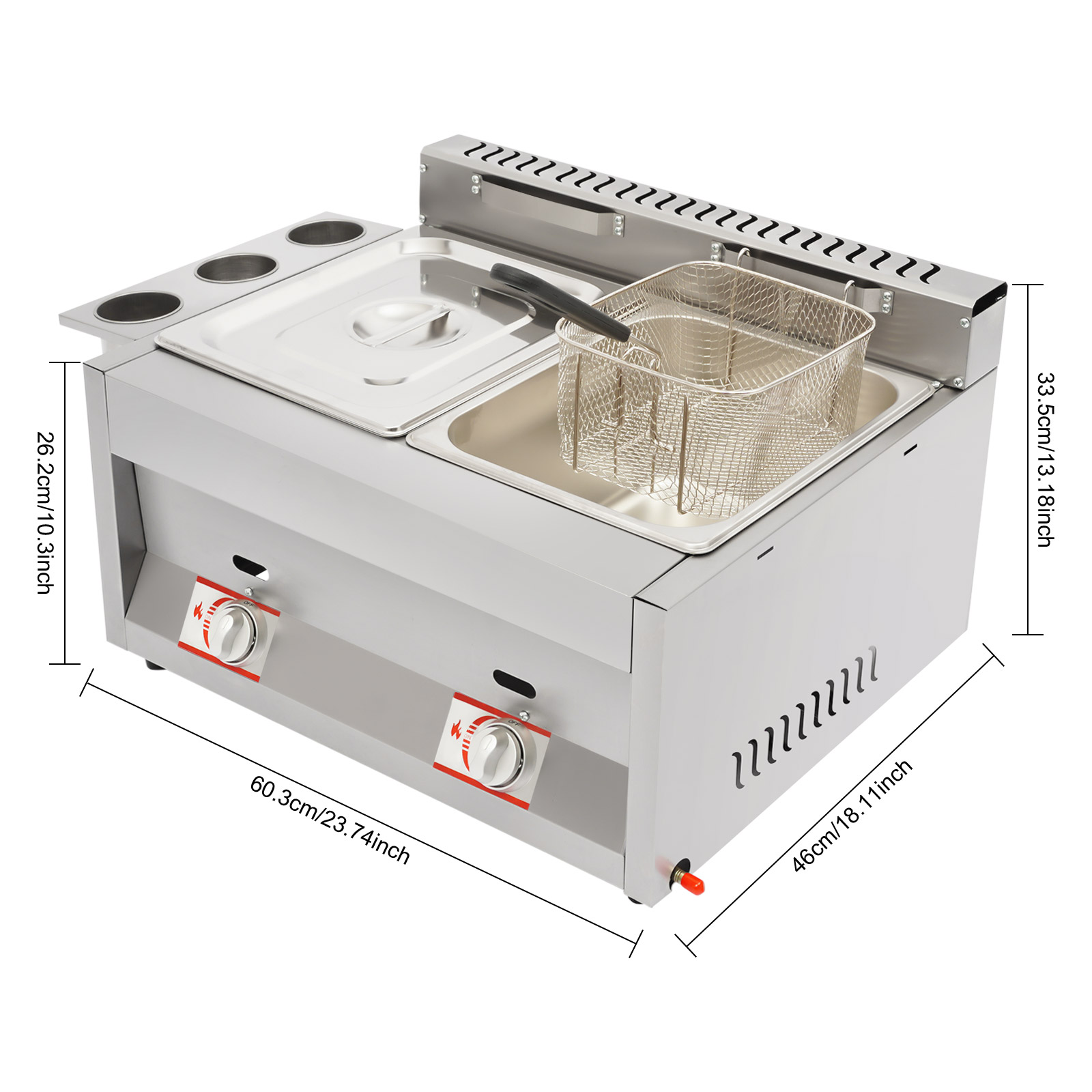 Commerciële friteuse met 2 tan - Deep Fryer Commercial recensie en prijs