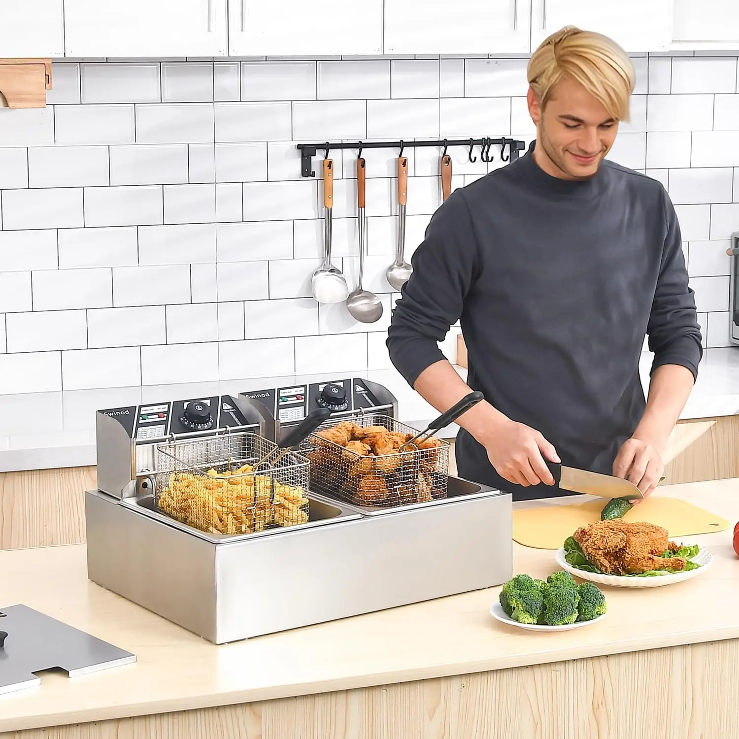 Commerciële frituurpan met man - Deep Fryer Commercial recensie en prijs
