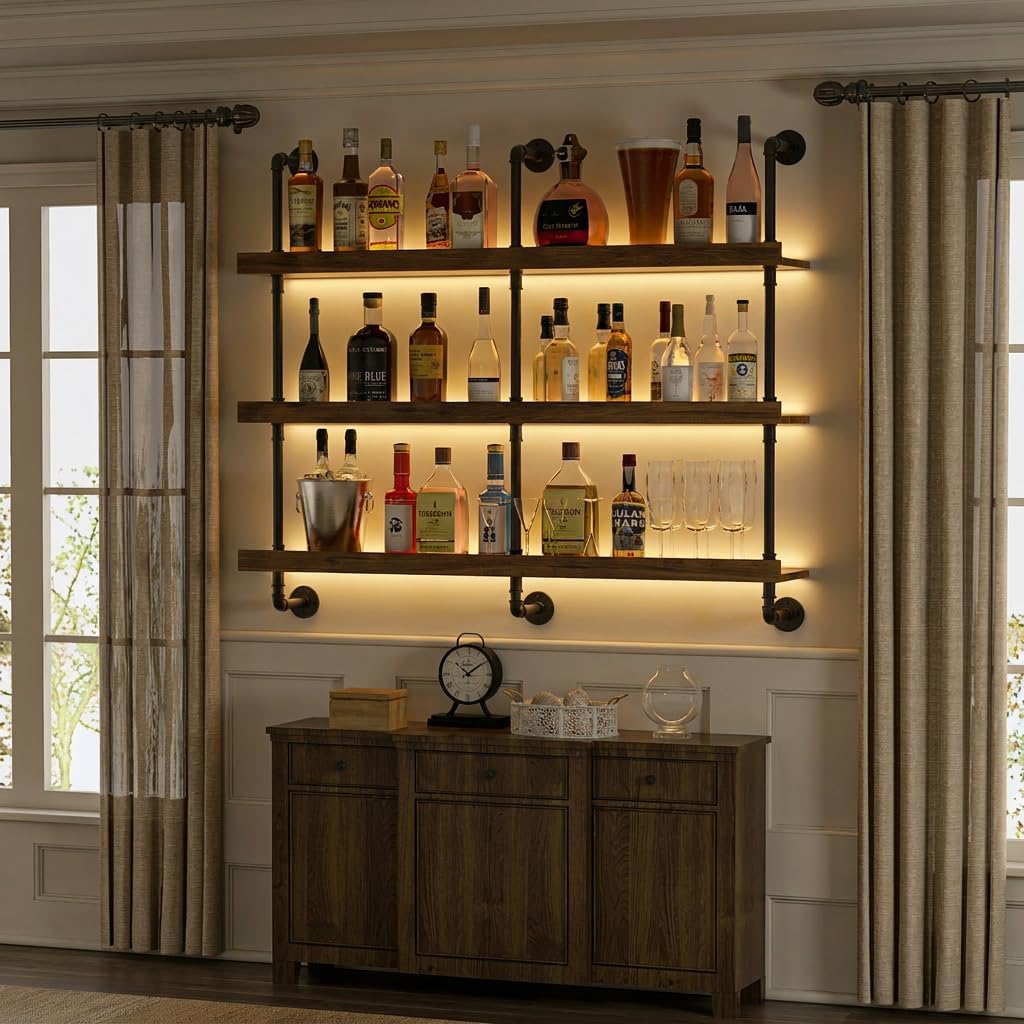 Wandgemonteerd wijnrek met LED - Commercial Kitchen Lights recensie en prijs